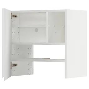 IKEA METOD МЕТОД, навесной шкаф д / вытяжки / полка / дверь, белый / Воксторп глянцевый / белый, 60x60 см 395.053.39 фото