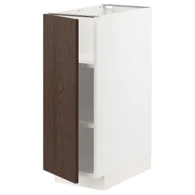 IKEA METOD МЕТОД, підлогова шафа з полицями, білий / СІНАРП коричневий, 30x60 см 194.610.15 фото