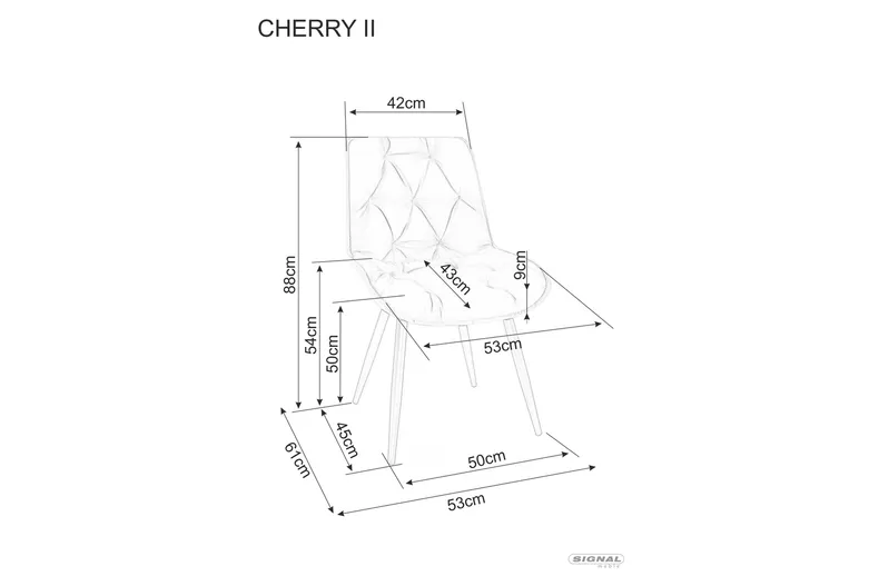 Кухонний стілець SIGNAL CHERRY II VELVET, Bluvel 03 - світло-сірий фото №2
