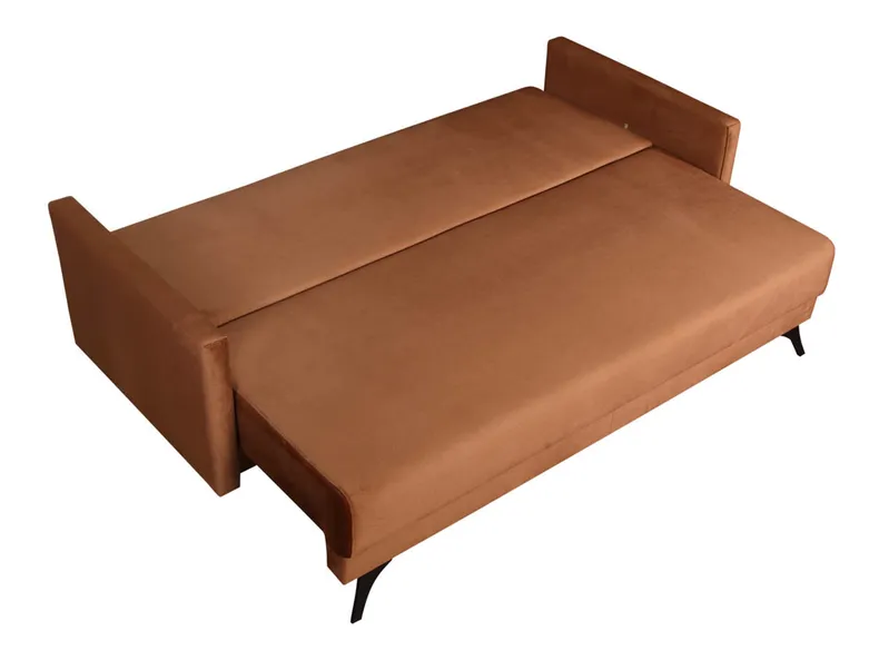 BRW тримісний диван Abril розкладний з ящиком для зберігання велюровий коричневий, Елемент 07 Коричневий / Елемент 06 Бежевий SO3-ABRIL-3DL-G1_BA429D фото №6