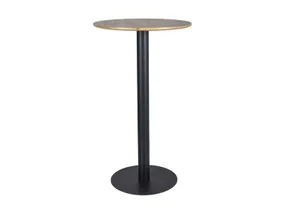 Барний стіл SIGNAL BT005, 60 см, матовий чорний, дуб артізан фото