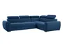 BRW Правосторонній кутовий диван-ліжко оксамитовий BRW MOON, з ящиком для зберігання, синій NA-MOON-5XZAGL_P-G1_B846A3 фото