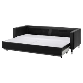 IKEA LANDSKRONA ЛАНДСКРУНА, 3-місний диван-ліжко, ГРАНН/БОМСТАД чорний/металевий 594.898.66 фото