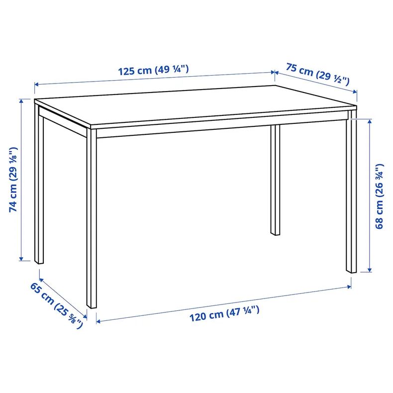 IKEA MELLTORP МЕЛЬТОРП / LIDÅS ЛІДОС, стіл+4 стільці, білий білий / чорний / чорний, 125 см 695.090.53 фото №3