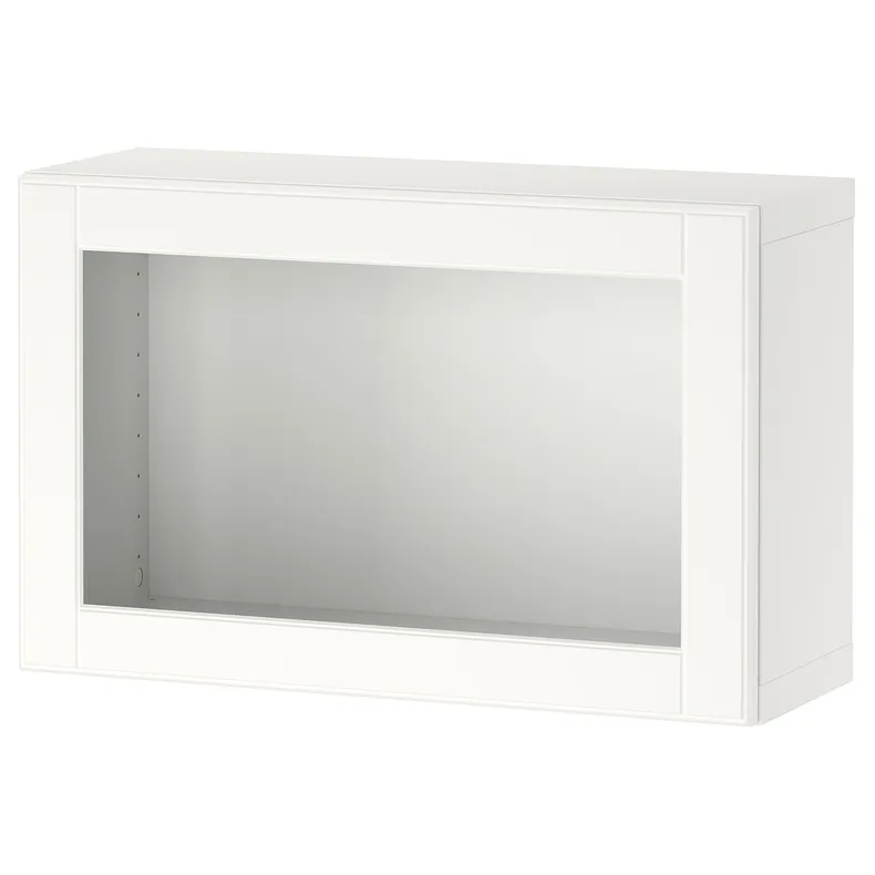 IKEA BESTÅ БЕСТО, стеллаж со стеклянн дверью, белый / оствик белый, 60x22x38 см 294.249.61 фото №1