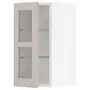 IKEA METOD МЕТОД, навісна шафа,полиці / скляні дверцята, білий / світло-сірий Lerhyttan, 30x60 см 594.698.87 фото
