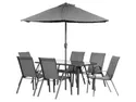 BRW Комплект садових меблів Еспоо стіл-парасолька + 6 стільців 093114 фото thumb №1