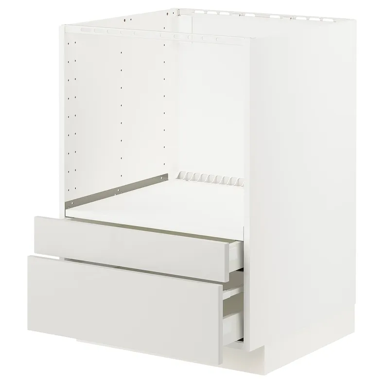 IKEA METOD МЕТОД / MAXIMERA МАКСИМЕРА, напольн шк д / комб СВЧ / ящики, белый / светло-серый, 60x60 см 991.424.30 фото №1