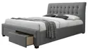 Двуспальная кровать HALMAR С ящиками Percy 160x200 см серый фото thumb №1