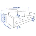 IKEA VIMLE ВІМЛЕ, 3-місний диван, з підголовником / Djuparp темно-сірий 094.336.07 фото thumb №6