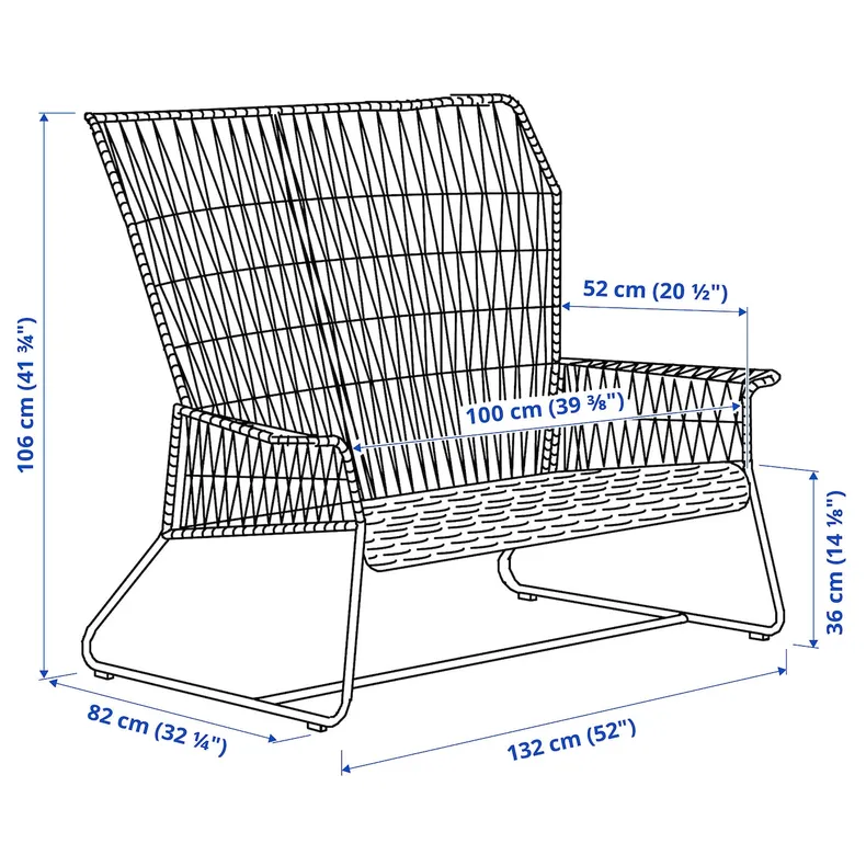 IKEA TALLSKÄR, 2-местный диван, открытый, антрацит 405.751.52 фото №5