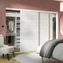 IKEA SKYTTA СКЮТТА / HOKKSUND ХОККСУНД, комбінація розсувних дверцят, білий / глянцевий світло-сірий, 301x205 см 094.227.41 фото thumb №2