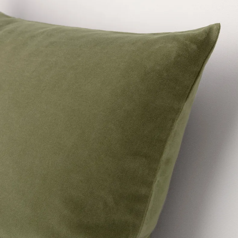 IKEA SANELA САНЕЛА, чохол на подушку, оливково-зелений, 50x50 см 804.792.00 фото №2