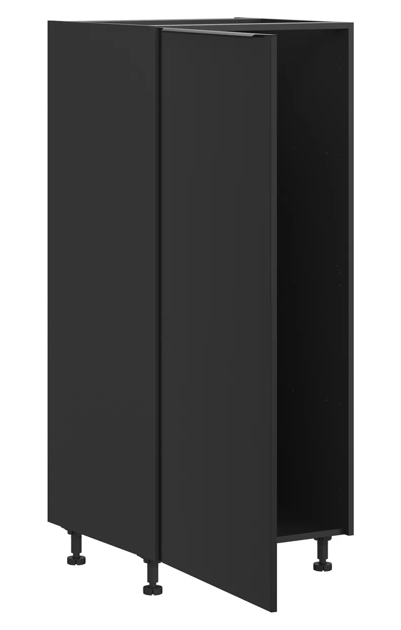 BRW Кухонный шкаф Sole L6 60 см левосторонний для установки холодильника матовый черный, черный/черный матовый FM_DL_60/143_L-CA/CAM фото №3