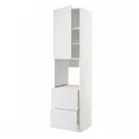 IKEA METOD МЕТОД / MAXIMERA МАКСІМЕРА, висока шафа для духовки+дверц / 2шухл, білий / стенсундський білий, 60x60x240 см 294.640.99 фото thumb №1