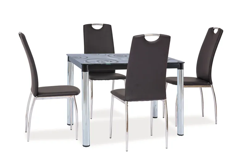 Стол обеденный стеклянный SIGNAL DAMAR, серый, 60x80 фото №11