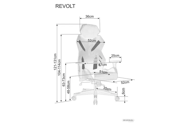 Стул офисный, игровой поворотный SIGNAL REVOLT, черный фото №10