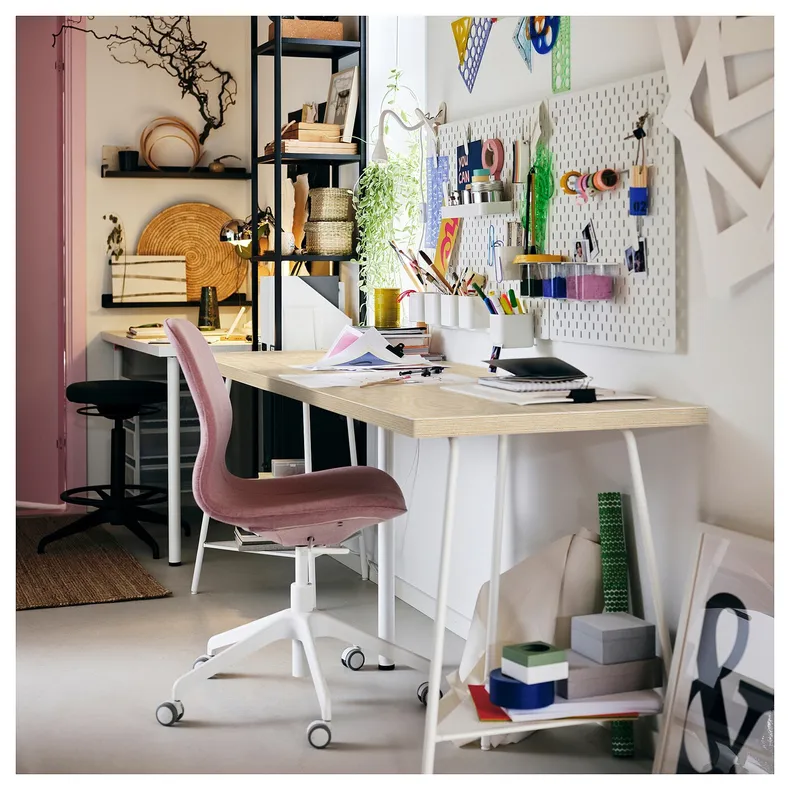 IKEA MITTCIRKEL МИТТЦИРКЕЛЬ / TILLSLAG ТИЛЛЬСЛАГ, письменный стол, яркий сосновый / белый эффект, 140x60 см 095.087.54 фото №3