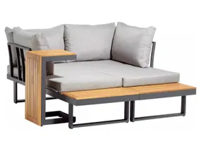 BRW Комплект садовой мебели BRW DAKOTA: стол + 2 дивана с подушками (серый) 090791 фото