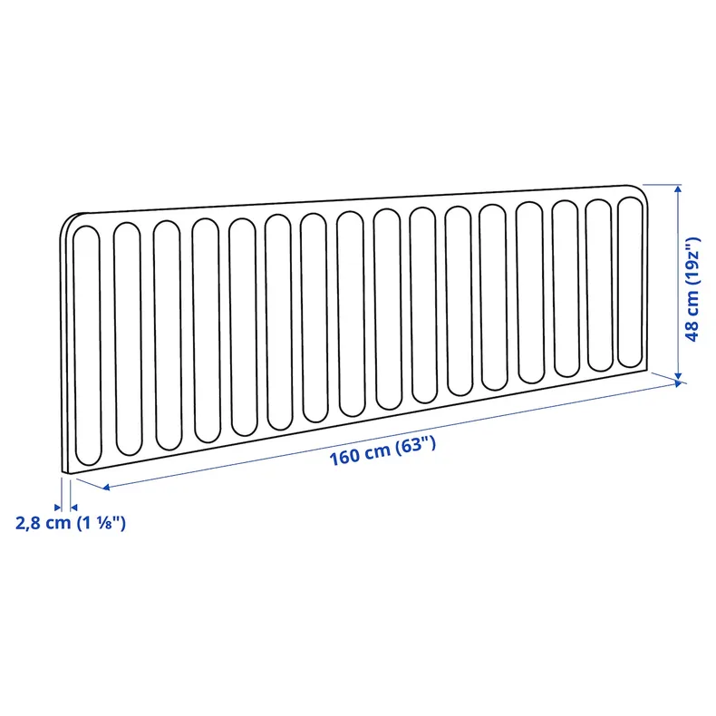 IKEA EILIF ЭЙЛИФ, экран для письменного стола, голубой, 160x48 см фото №6