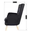 Кресло мягкое бархатное MEBEL ELITE SANTOS Velvet, Черный фото thumb №13