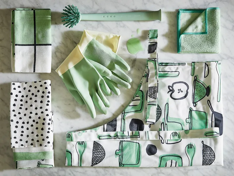 IKEA RINNIG РИННИГ, салфетка кухонная, зеленый, 25x25 см 704.764.57 фото №4