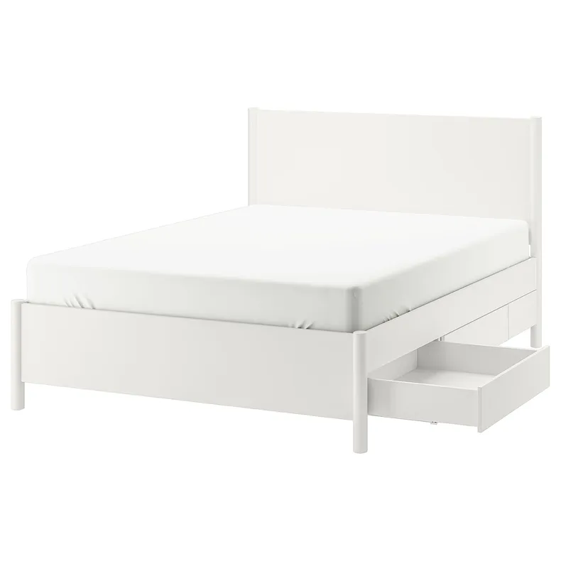 IKEA TONSTAD ТОНСТАД, каркас ліжка з відділ д/зберігання, вершки/Ліндбоден, 140x200 см 294.966.27 фото №1