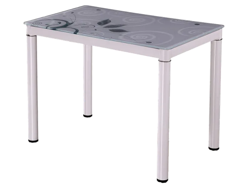 Стіл обідній скляний SIGNAL DAMAR, білий 60x80 фото №1