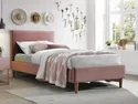 Ліжко односпальне оксамитове SIGNAL ACOMA Velvet, Bluvel 52 - античний рожевий, 90x200 см фото thumb №2