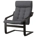 IKEA POÄNG ПОЕНГ, крісло, чорно-коричневий / ГУННАРЕД темно-сірий 695.020.61 фото thumb №1