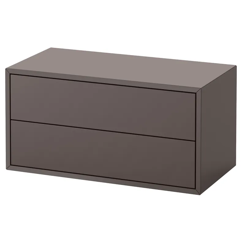 IKEA EKET ЕКЕТ, шафа з 2 шухлядами, темно-сірий, 70x35x35 см 803.449.23 фото №1