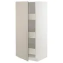 IKEA METOD МЕТОД / MAXIMERA МАКСИМЕРА, высокий шкаф с ящиками, белый / Стенсунд бежевый, 60x60x140 см 094.078.73 фото thumb №1