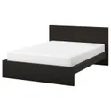 IKEA MALM МАЛЬМ, каркас ліжка, високий, чорно-коричневий / ЛЕНСЕТ, 160x200 см 490.190.84 фото thumb №1