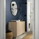 IKEA BESTÅ БЕСТО, комбинация для хранения с дверцами, Беленый витражный дуб / Лаппвикен / Стаббарп беленый витражный дуб, 120x42x74 см 292.098.29 фото thumb №3