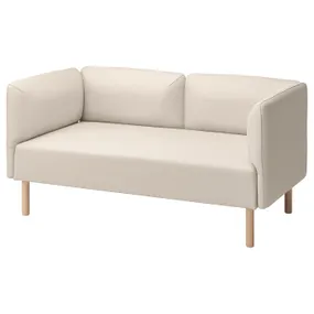 IKEA LILLEHEM ЛІЛЛЕХЕМ, 2-місний модульний диван, ВІССЛЕ/бежевий деревина 894.712.85 фото