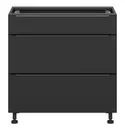BRW Кухонный шкаф Sole L6 80 см с ящиками soft-close черный матовый, черный/черный матовый FM_D3S_80/82_2STB/STB-CA/CAM фото thumb №1