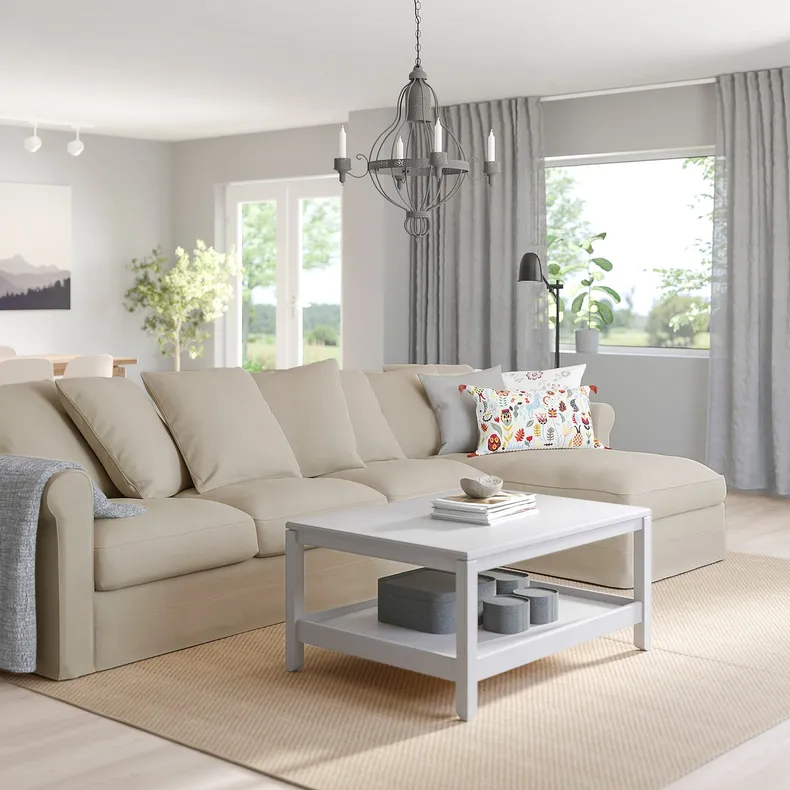 IKEA GRÖNLID ГРЕНЛІД, 4-місний диван із кушеткою, СПОРДА натуральний 394.083.76 фото №2