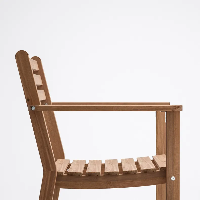 IKEA ASKHOLMEN АСКХОЛЬМЕН, крісло з підлокітниками, вуличне, темно-коричневий 505.356.84 фото №3