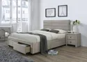 Двоспальне ліжко HALMAR З ящиками Kayleon 160x200 см бежеве фото thumb №2