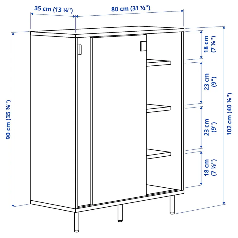 IKEA MACKAPÄR МАККАПЭР, галошница / шкаф, белый, 80x35x102 см 503.347.51 фото №5