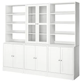 IKEA HAVSTA ХАВСТА, комбін д/зберіг зі склян дверцятами, білий, 243x47x212 см 495.348.93 фото