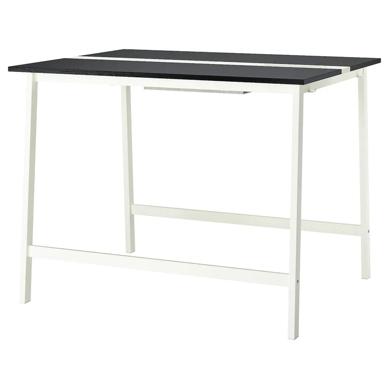 IKEA MITTZON МІТТЗОН, стіл для конференцій, окл попелястий фарбований чорний/білий, 140x108x105 см 995.334.57 фото №1