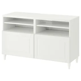 IKEA BESTÅ БЕСТО тумба под ТВ с дверцами, белый, Смевикен, Каббарп белый, 120x42x74 см фото