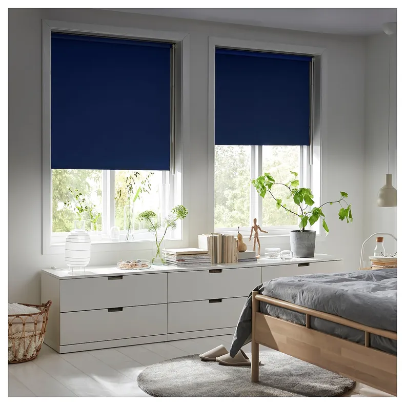 IKEA FRIDANS ФРІДАНС, затемнювальна рулонна штора, синій, 200x195 см 903.969.02 фото №2