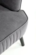 Мягкое кресло бархатное HALMAR DELGADO BLUVEL 14, серый фото thumb №5