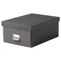 IKEA TJOG ЧУГ, коробка с крышкой, тёмно-серый, 25x36x15 см 404.776.65 фото thumb №1