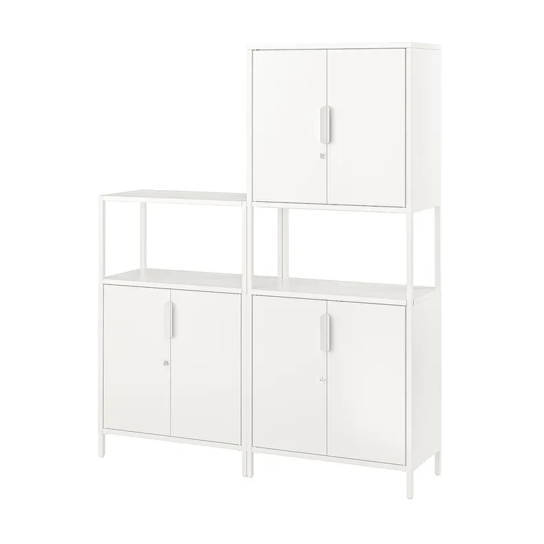 IKEA TROTTEN ТРОТТЕН, комбінація шаф, білий, 140x173 см 294.296.52 фото №1
