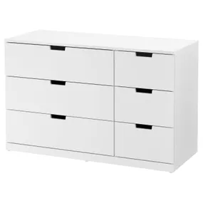 IKEA NORDLI НОРДЛИ, комод с 6 ящиками, белый, 120x76 см 092.394.98 фото