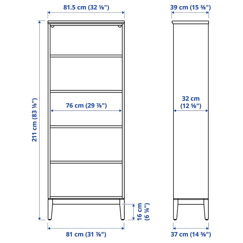 IKEA IDANÄS ИДАНЭС, шкаф для ТВ, комбинация, стекло / белый, 325x40x211 см 194.373.32 фото №8