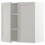 IKEA METOD МЕТОД, навісна шафа з полицями / 2 дверцят, білий / світло-сірий Lerhyttan, 80x80 см 794.654.83 фото